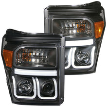 Load image into Gallery viewer, ANZO 2011-2015 Ford F-250 Projector Headlights w/ U-Bar Black
