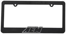 Load image into Gallery viewer, AEM License Plate Frame - Black w/ White Lettering
