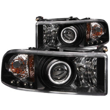 Load image into Gallery viewer, ANZO 1994-2001 Dodge Ram Projector Headlights w/ Halo Black
