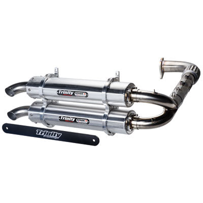 Trinity Racing Stage 5 Dual Exhaust System Brushed - RZR
