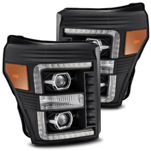 Load image into Gallery viewer, AlphaRex 11-16 Ford F-250 SD PRO-Series Projector Headlights Plank Style Design Black w/Seq Signal
