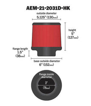 Load image into Gallery viewer, AEM Dryflow 3in. X 5in. Round Tapered Air Filter
